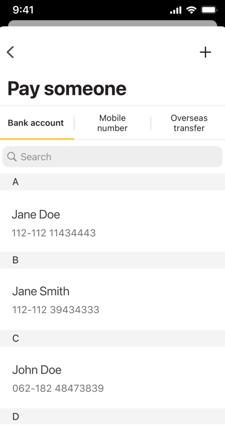 CommBank app payment description