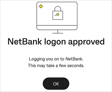 Screen: "Logging you on to NetBank"