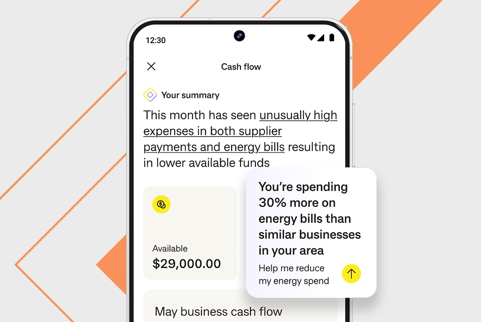 CommBank Companion screen, showing business spend insights