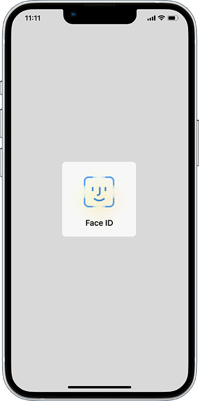 App screen: face ID
