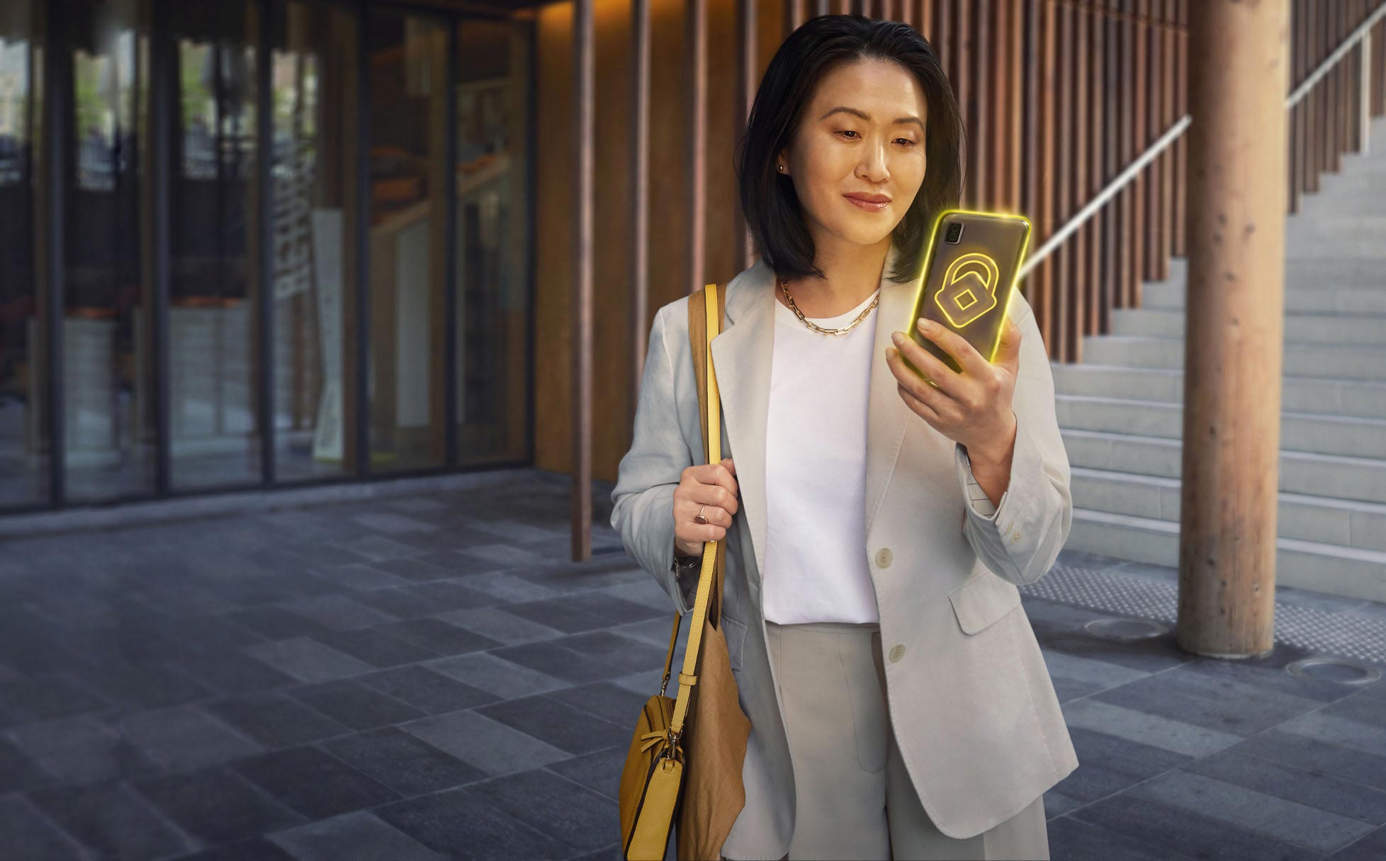 Woman using smartphone