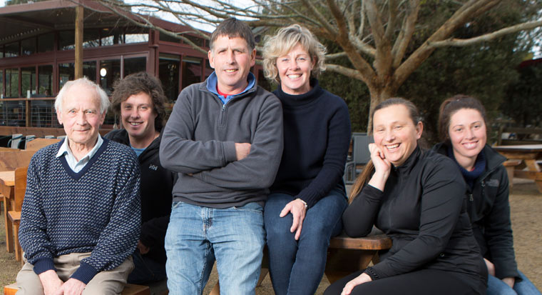 dornauf family posing in farm yeard