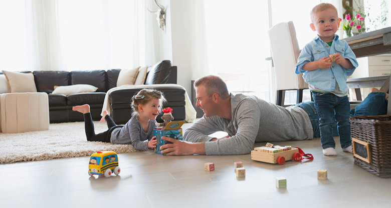 Father playing with daughter