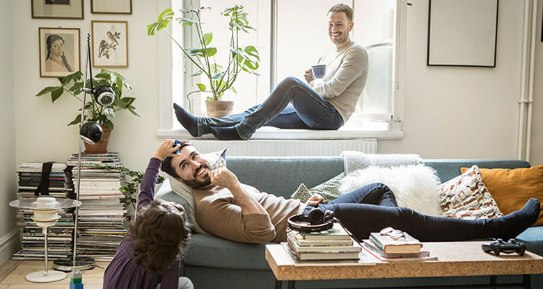 Family in their living room