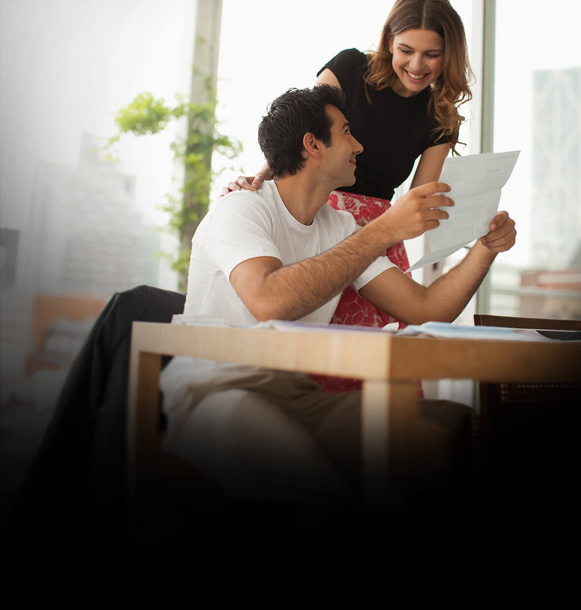 Couple at a table