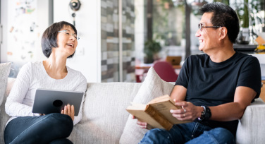 CommBank customers relaxing at home