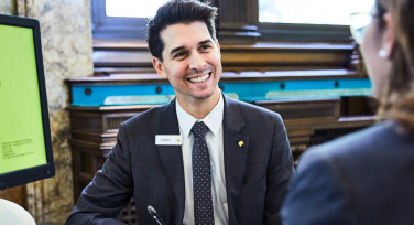 CommBank employee working in a branch