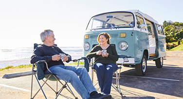 CommBank shareholders relaxing outside with their Kombi