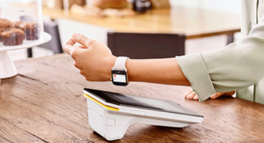 Customer making a payment with their watch