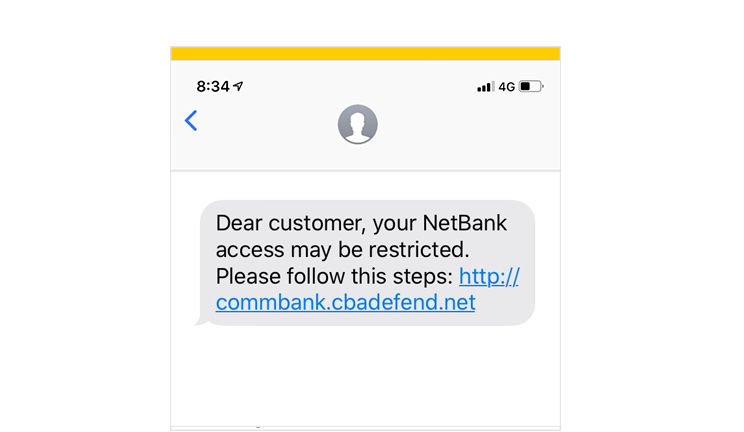 Screenshot of NetBank access restricted message