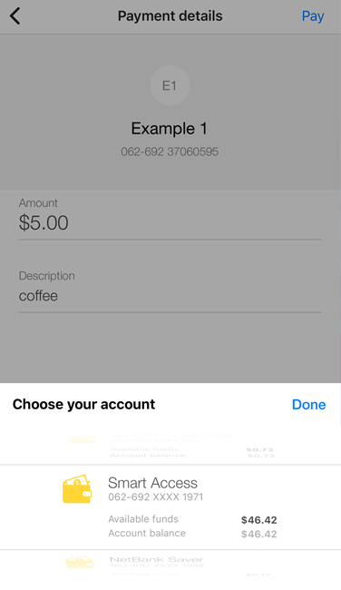 CommBank app payment description