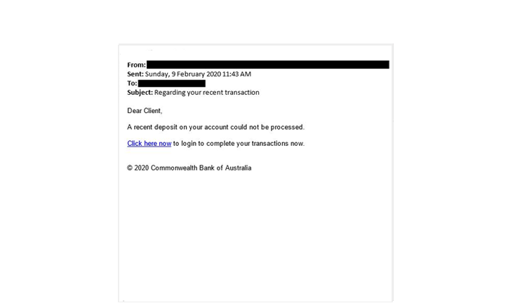 Phishing email - Recent transaction