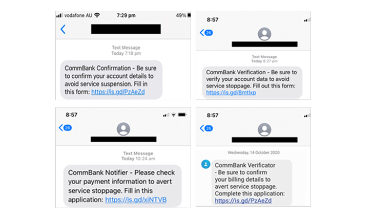 15 Oct 2020 - Verify your account data phishing scam SMS