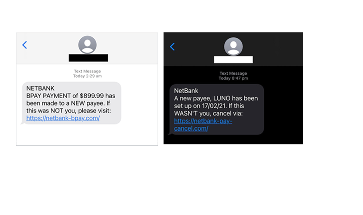 New payee SMS scam