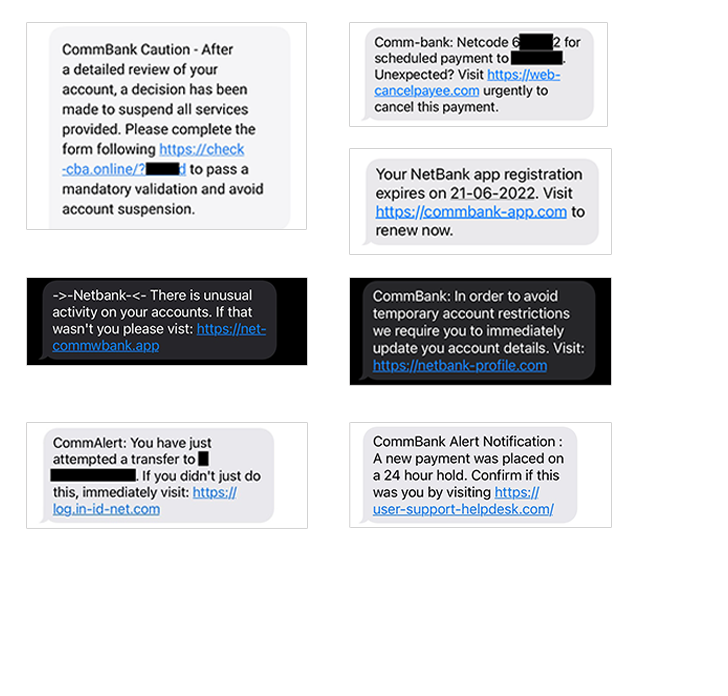 CommBank alert scams