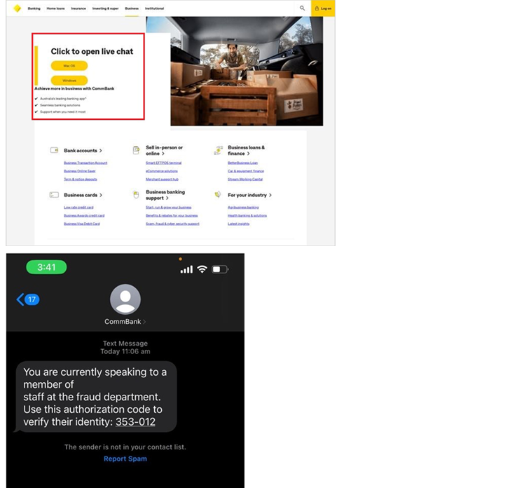 CommBiz Scam example
