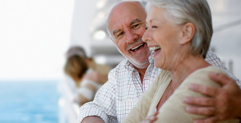 Couple on cruise ship