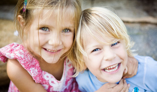 Kids smiling