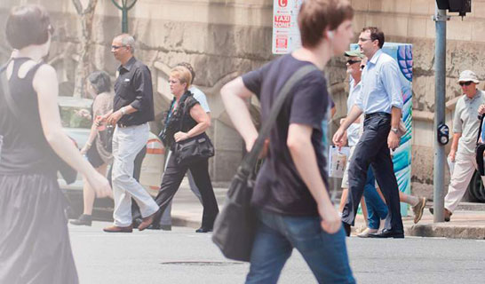 Crowd of people in the city