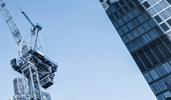 Crane on building site