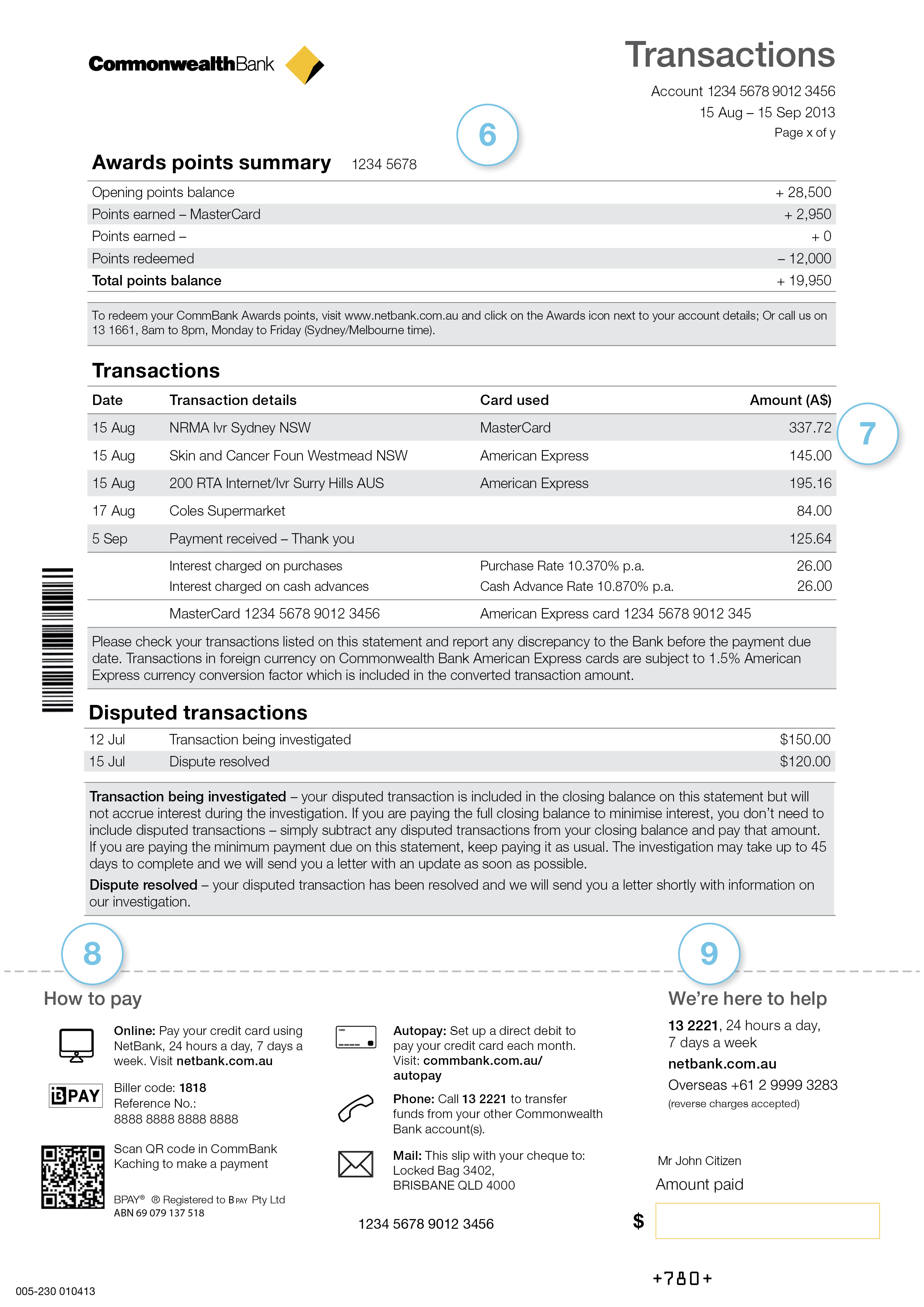 Credit Card Statement Template