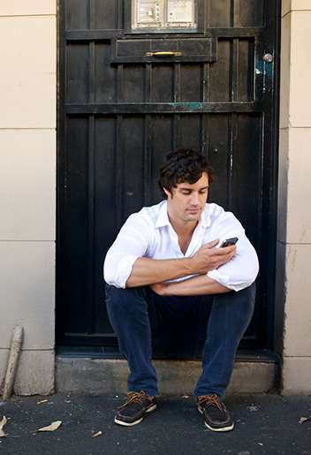 Student on his phone