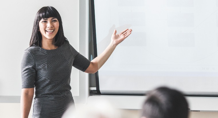 Woman giving a presentation