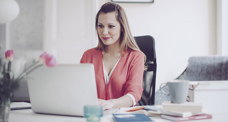 Woman at computer