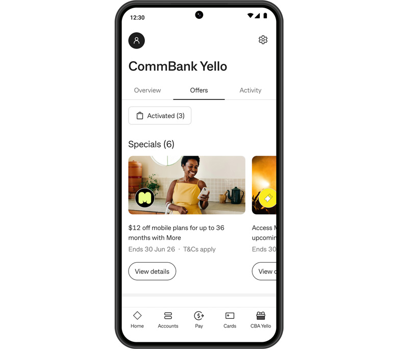Get exclusive mobile offers from More CommBank