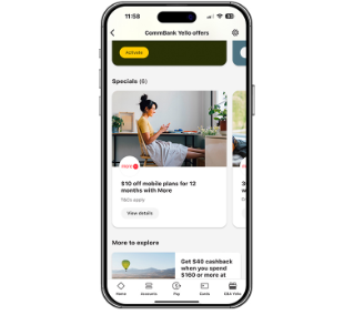 image of More NBN tile in CommBank app  