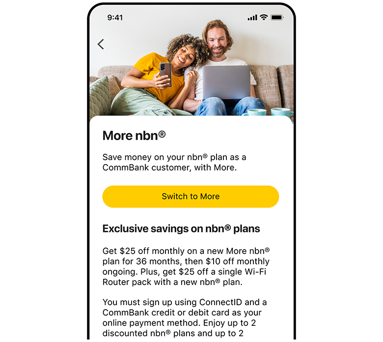 image of More NBN tile in CommBank app  