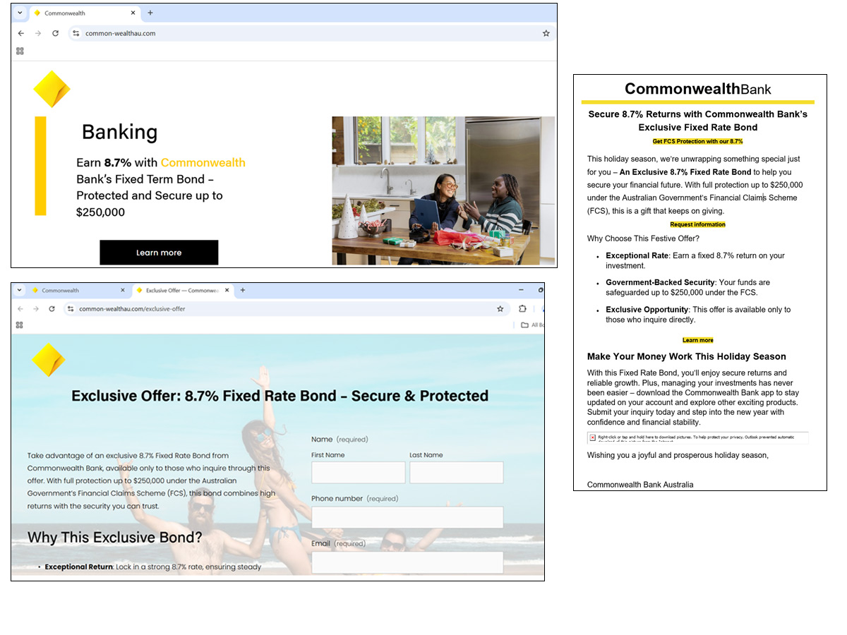 Fake CommBank Bond Scam