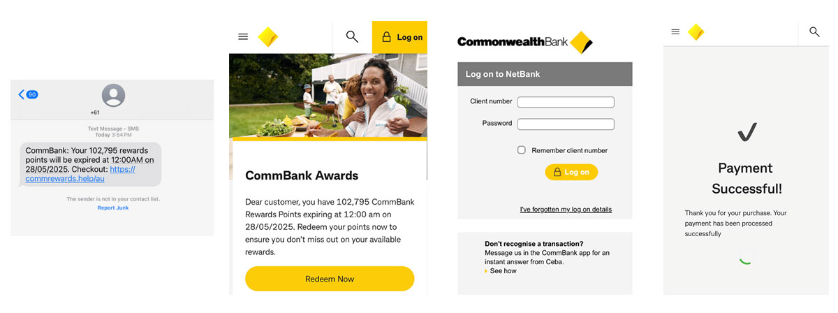 Phishing scam example