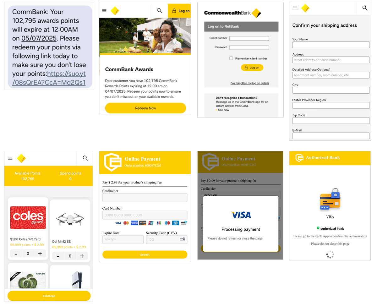 Scam example: "rewards points will be expired.."