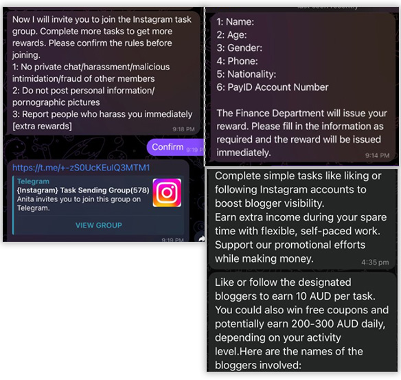 Instagram scam examples